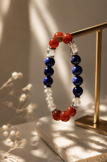 FIRE POWER!! 🧨Natural Crystal Agate Beaded Bracelet – Stone of Vitality & Courage