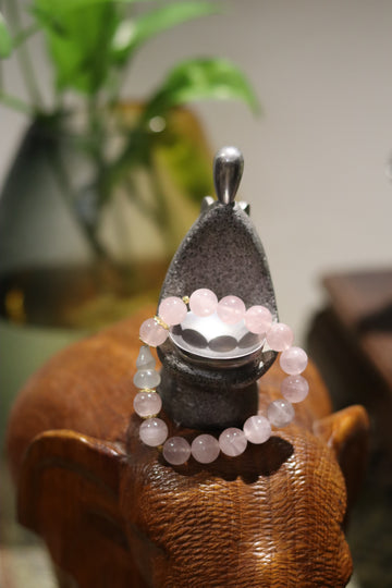 Natural Crystal For all Romantic Lover 🧚  - Natural Rose Quartz Bracelet, 10mm Beads
