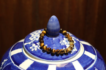 🐯 Natural Crystal Tiger's Eye Stone Bracelet – Strength, Protection & Grounding Energy
