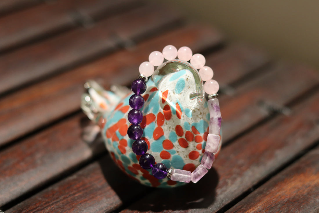 🌈 Natural Crystal Trio Harmony Multi-Gemstone Bracelet – Balance & Abundance in One Strand 🌈