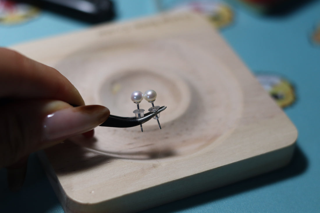 🌊 Freshwater Pearl Earring -  Studs – Handcrafted Elegance with a Soul 🌊