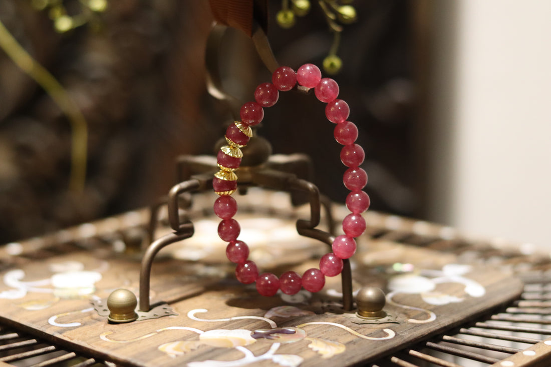 🍓 Natural Crystal Strawberry Quartz Crystal Bracelet – Sweet Love & Joyful Energy! 🍓