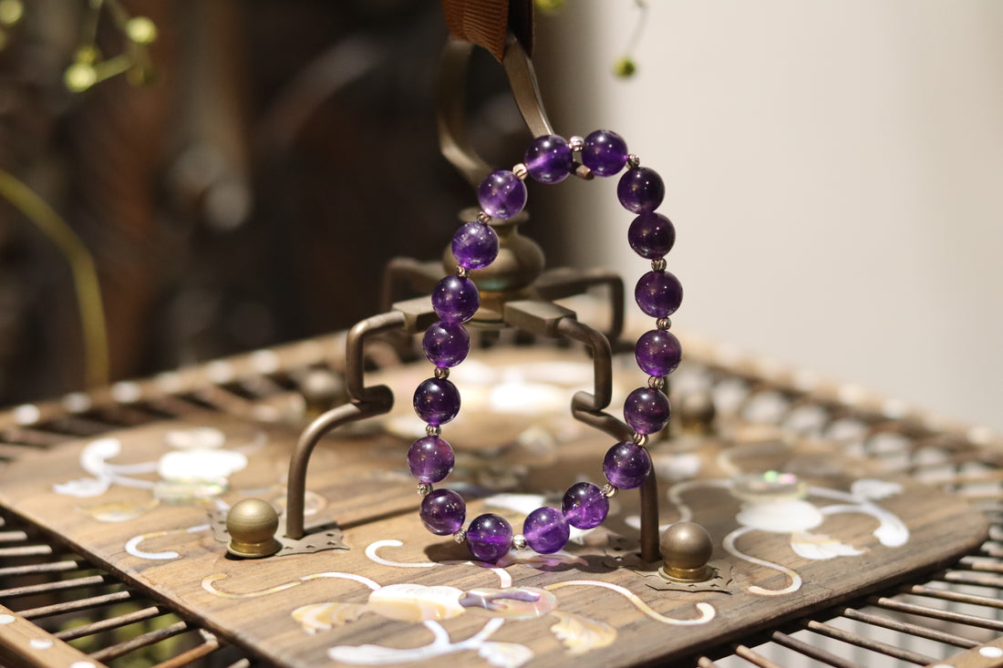 Mysteries Purple 🍇 Natural Crystal Amethyst Bracelet Spiritual Clarity & Tranquility